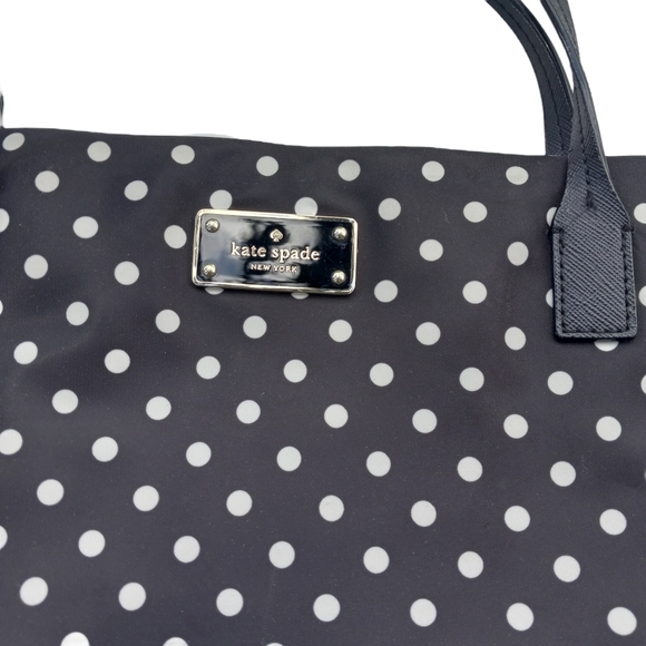 Kate Spade ♠️- Blake Avenue Taden Handbag Tote black and white polka-dot - Picture 4 of 16